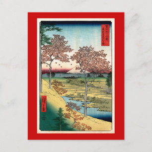 Sonnenuntergang Hügel Meguro Hiroshige japanische Postkarte