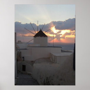 Sonnenuntergang Ia Santorini Poster