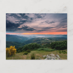 Sonnenuntergang im Bierzo Postkarte