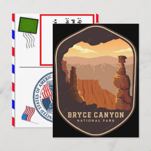 Sonnenuntergang im Bryce Canyon Nationalpark Feiertagspostkarte