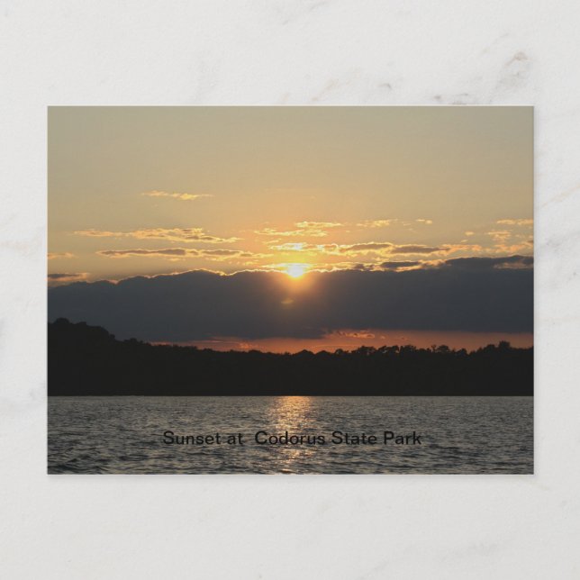 Sonnenuntergang im Codorus Staat Park Postkarte (Vorderseite)