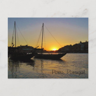 Sonnenuntergang im Frühjahr, Porto Portugal Postkarte