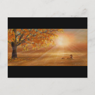 Sonnenuntergang im Herbst Postkarte