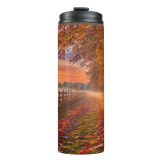 Sonnenuntergang im Herbst Thermosbecher