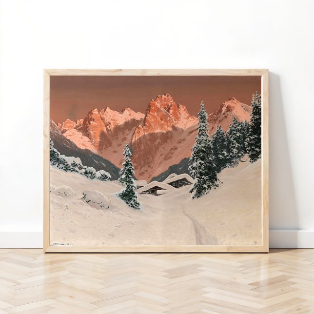 Sonnenuntergang im Kaisertal, schneebedeckte Berge Poster (Von Creator hochgeladen)