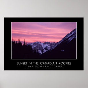 Sonnenuntergang im kanadischen Rockies-Plakat mit Poster