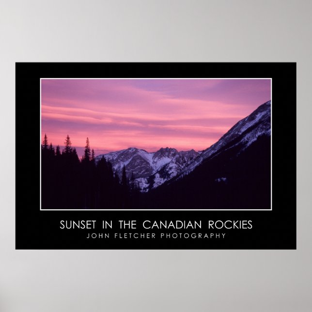 Sonnenuntergang im kanadischen Rockies Poster mit  (Vorne)