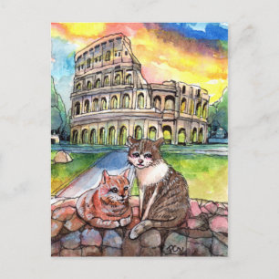 Sonnenuntergang im Kolosseum Postkarte