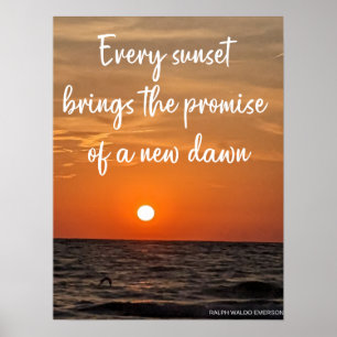 Sonnenuntergang im Ozean - Inspiration Poster