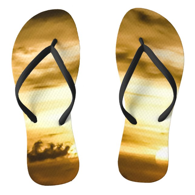 Sonnenuntergang im Pazifik Flip Flops (Fußbett)