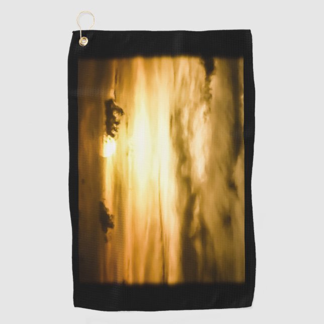 Sonnenuntergang im Pazifik Golfhandtuch (Vorderseite)