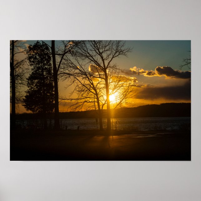 Sonnenuntergang im Peace Valley Park Poster (Vorne)