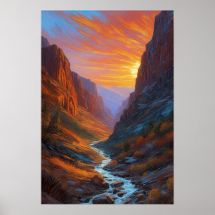 Sonnenuntergang im Rocky Canyon Poster