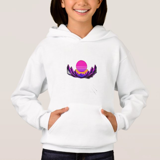 Sonnenuntergang im Synthwave-Stil Hoodie (Vorderseite)