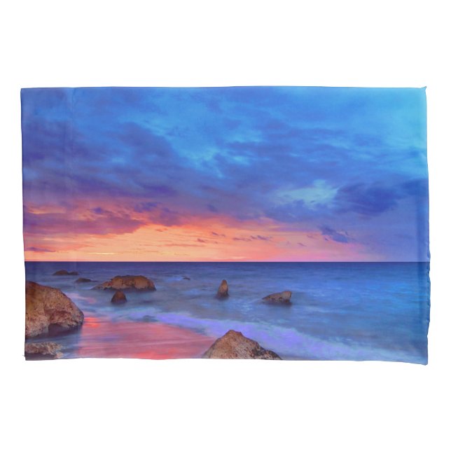 Sonnenuntergang im tropischen Meer Kissenbezug (Vorderseite)
