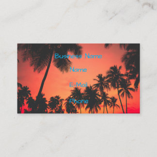 Sonnenuntergang im tropischen Palmenbaum Visitenkarte