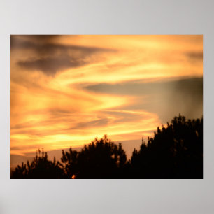 Sonnenuntergang im Waldposter Poster