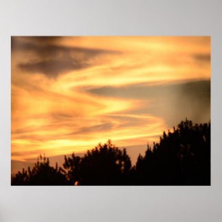 Sonnenuntergang im Waldposter Poster