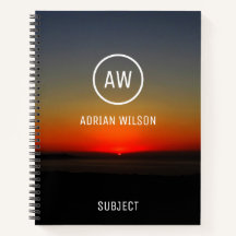 Sonnenuntergang im Wasser Mit Monogramm