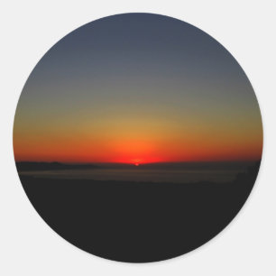 Sonnenuntergang im Wasser Runder Aufkleber
