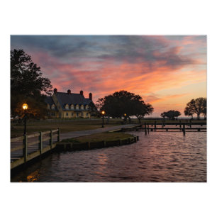 Sonnenuntergang im Whalehead Club Fotodruck