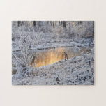Sonnenuntergang im Winter Puzzle<br><div class="desc">Der ganze Fluss ist nicht gefroren</div>