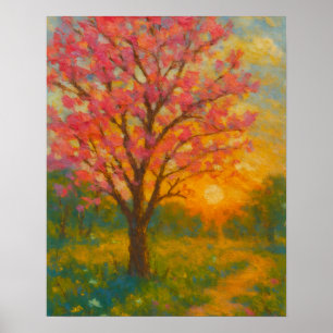 Sonnenuntergang - Impressionistischer Garten Poster