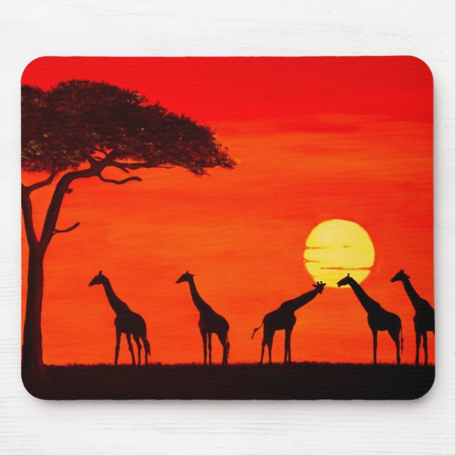 Sonnenuntergang in Afrika Mousepad (Vorne)