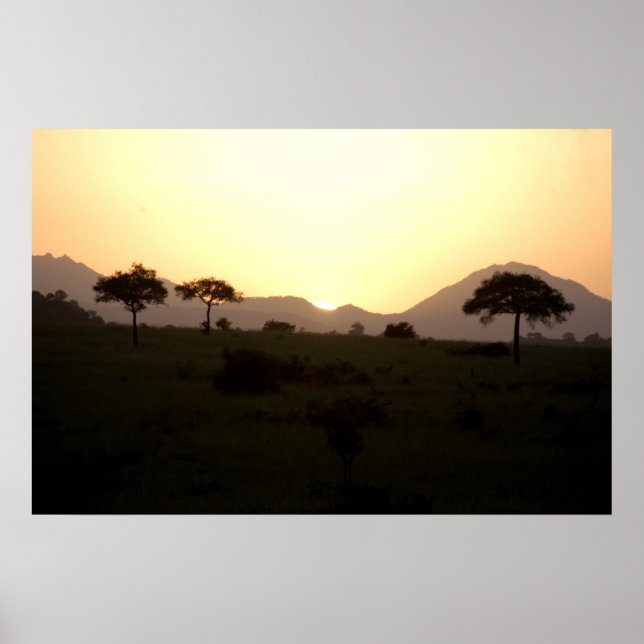 Sonnenuntergang in Afrika Poster (Vorne)