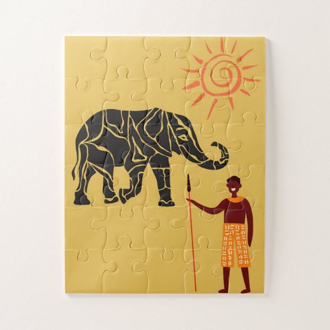 Sonnenuntergang in Afrika Puzzle (Vertikal)