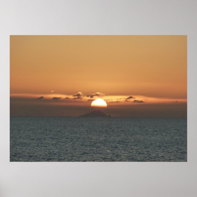 Sonnenuntergang in Antigua I Seascape Fotografy Poster (Vorne)