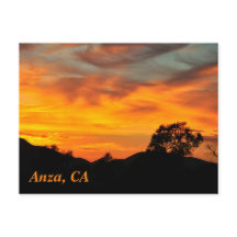 Sonnenuntergang in Anza, CA Postkarte