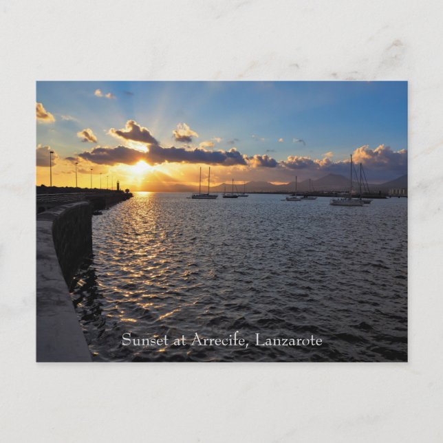 Sonnenuntergang in Arrecife, Lanzarote, Postkarte (Vorderseite)