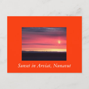 Sonnenuntergang in Arviat, Nunavut Postkarte