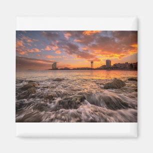 Sonnenuntergang in Barcelona Magnet