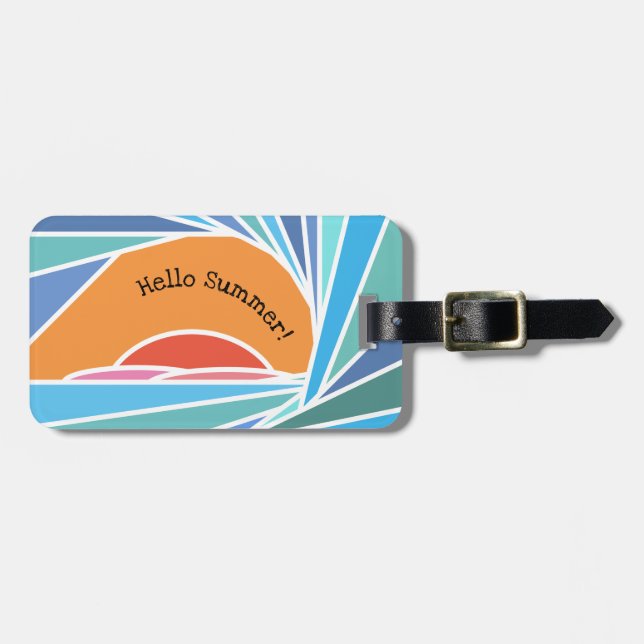 Sonnenuntergang in Barrel Wave Gepäckanhänger (Vorderseite horizontal)