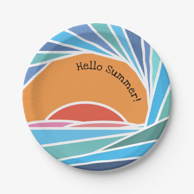 Sonnenuntergang in Barrel Wave Pappteller (Vorderseite)