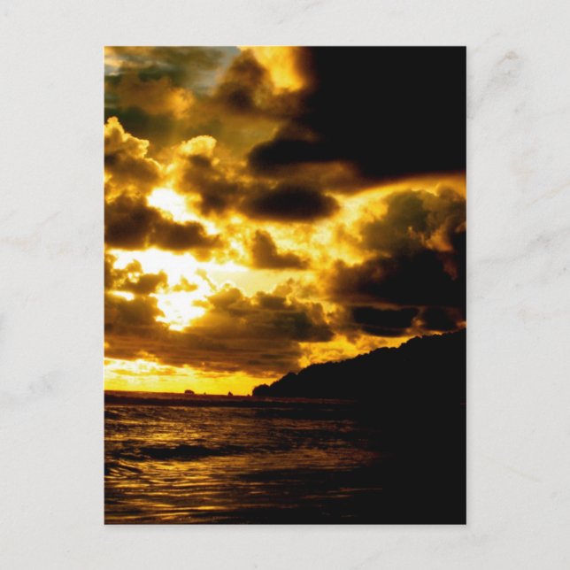 Sonnenuntergang in Carate, Costa Rica Postkarte (Vorderseite)