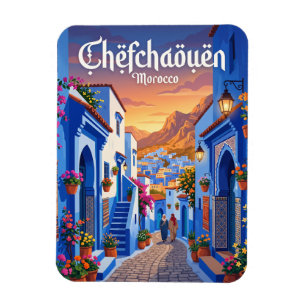 Sonnenuntergang in Chefchaouen Marokko Magnet
