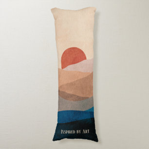 Sonnenuntergang in den Bergen, Aquarellkunst Seitenschläferkissen