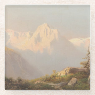 Sonnenuntergang in den Bergen - Carl Lafite Glasuntersetzer