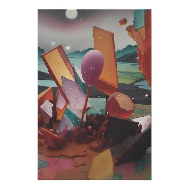 Sonnenuntergang in den Candy Lands - Ken Gage Art Poster (Vorderseite)