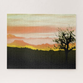 Sonnenuntergang in den Hügeln Puzzle