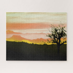 Sonnenuntergang in den Hügeln Puzzle