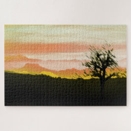 Sonnenuntergang in den Hügeln Puzzle