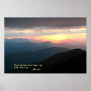 Sonnenuntergang in den Smokies: Die Mtnis rufen /  Poster
