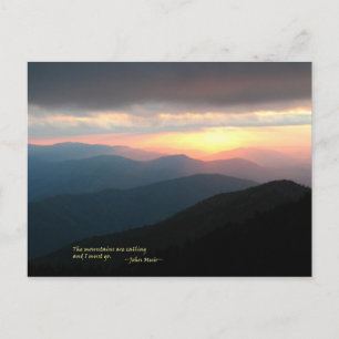 Sonnenuntergang in den Smokies: Mtns rufen / Muir Postkarte