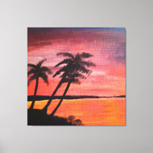 Sonnenuntergang in den Tropen Leinwanddruck