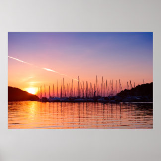 Sonnenuntergang in der Bucht von Adriatic Foto. Kr Poster