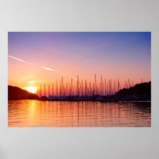Sonnenuntergang in der Bucht von Adriatic Foto. Kr Poster (Vorne)